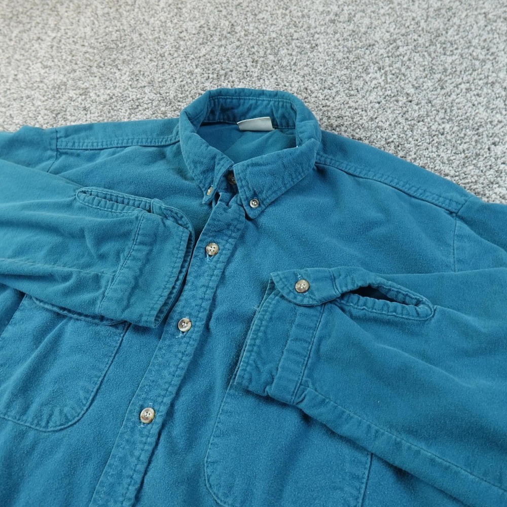 FiveBrother Shirt Mens XLT Blue Chamois Flannel Button Up Long Sleeve‎ Work USA
